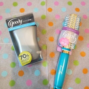 GOODY 1PC STRAIGHT TANGLE FIX DETANGLIN BRUSH/GOODY 1PC ROUND COMFORT GRIP BRUSH